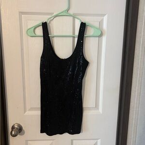 Express Black Sequin Tank Top